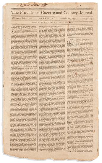 (SLAVERY & ABOLITION.) Warner Mifflin. His abolitionist petition to President Washington and Congress,